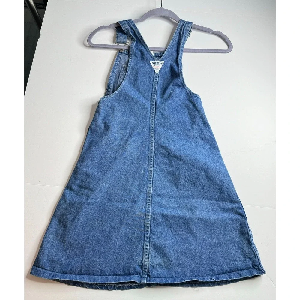 Vintage Osh Kosh Denim Jumper Dress Sz‎ 6 READ Bib Overall Made USA 31